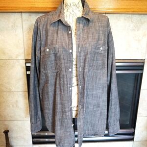 PD&C Large Button Down Dark Blue Jean Shirt!